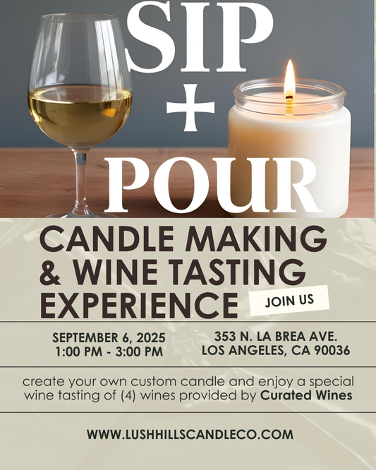 Sip + Pour: a Candle Making and Wine Tasting Experience